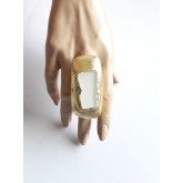 White Gold Ring, Large Ring, White Ring, Big Modernist, Rough Contemporary,